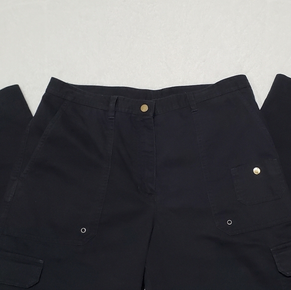 VINTAGE 90s Jones New York Black High Rise Loose Fit Lightweight Carpenter Pants - Picture 5 of 12